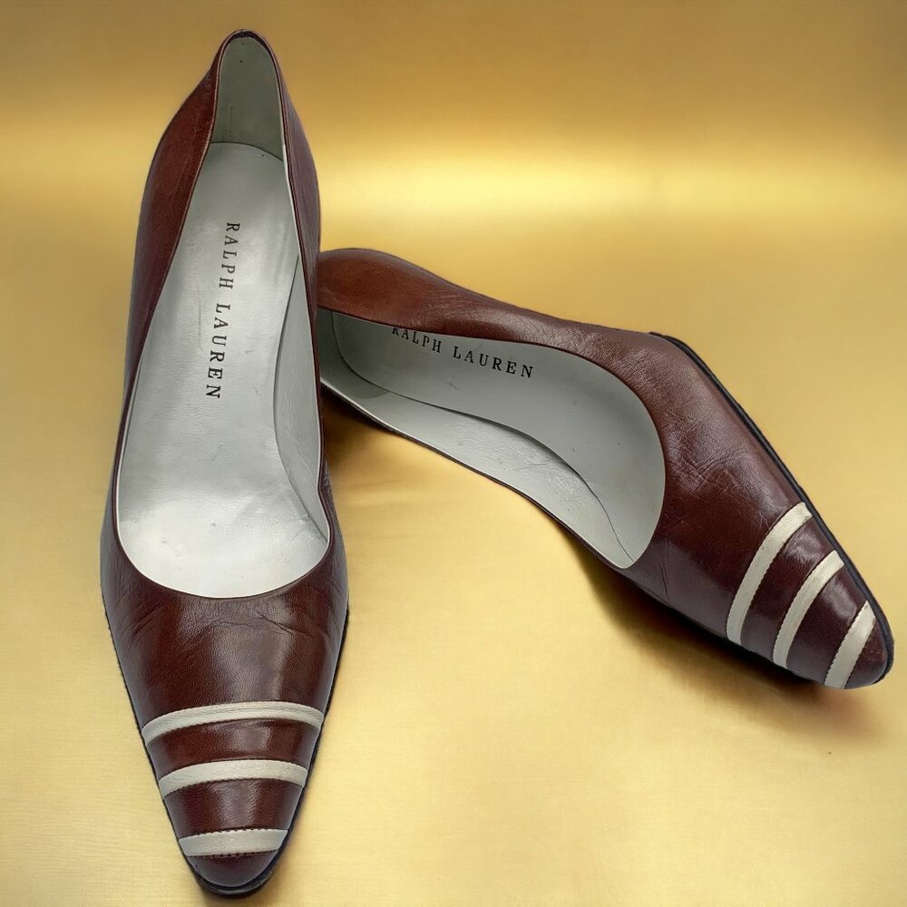 RALPH LAUREN  Napa Leather Classic Runway 01‎ Collection Pumps